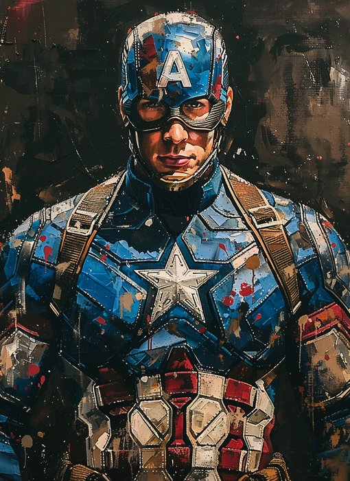 I_KONIQ (1969) - Captain America · Set of 4 canvas