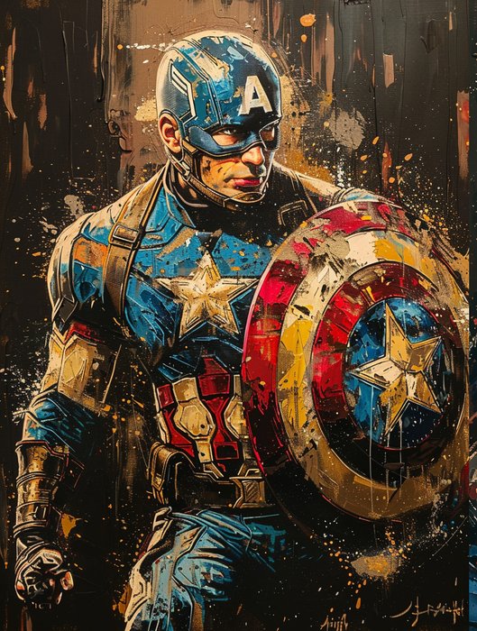 I_KONIQ (1969) - Captain America · Set of 4 canvas