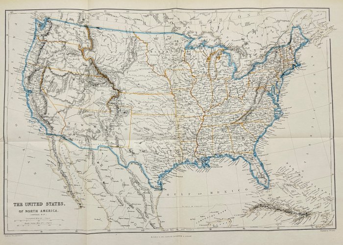 America - Nordamerika / USA; Joseph Wilson Lowry - The Imperial Atlas of Modern Geography - 1851-1860