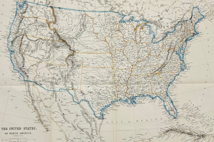 America - Nordamerika / USA; Joseph Wilson Lowry - The Imperial Atlas of Modern Geography - 1851-1860