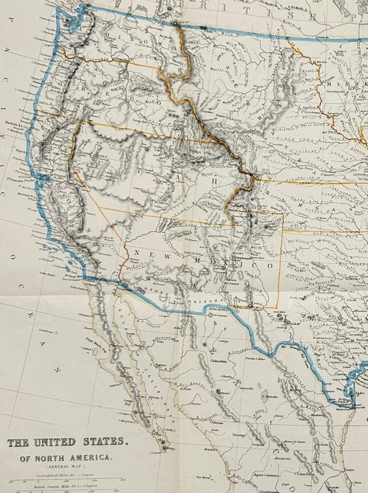 America - Nordamerika / USA; Joseph Wilson Lowry - The Imperial Atlas of Modern Geography - 1851-1860