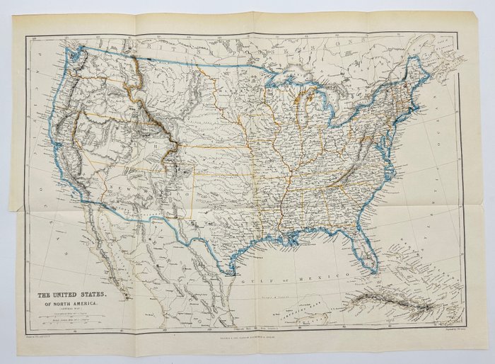 America - Nordamerika / USA; Joseph Wilson Lowry - The Imperial Atlas of Modern Geography - 1851-1860