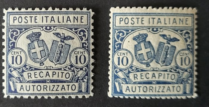 Italien Kongerige 1928 - Autoriseret levering, n.1/2, de to takker, luksuskvalitet, n.1 fremragende centreret, Mnh