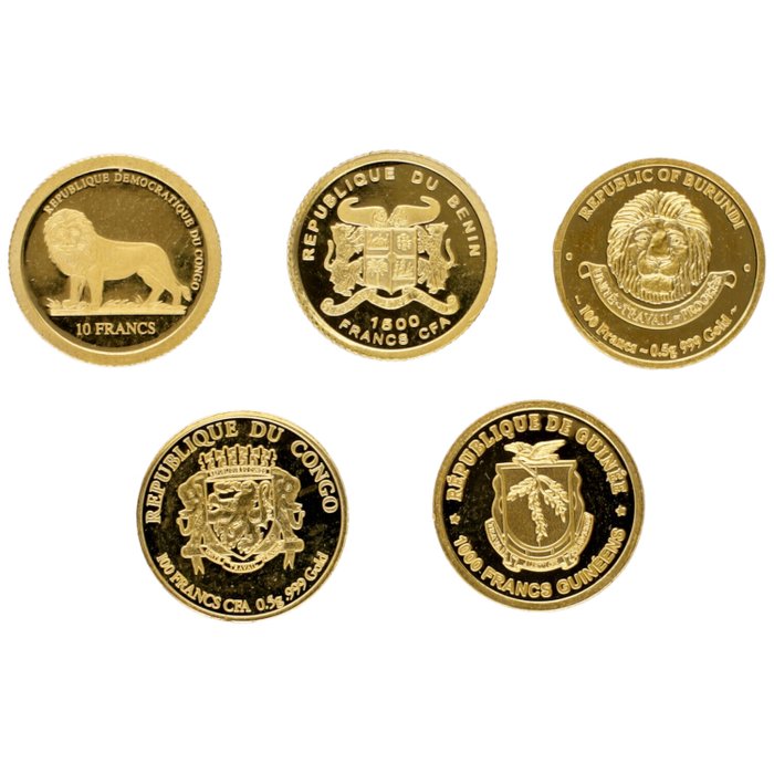 Verden Various Denominations 2006/2016 "Gouden munten" (999) (5 stuks)