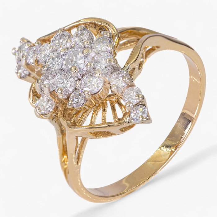 Ingen mindstepris - Ring - 14 karat Gulguld, Ingen reserve - IGI Antwerpen - 1.05ct diamanter - -  1.05ct. tw. Diamant (Natur)