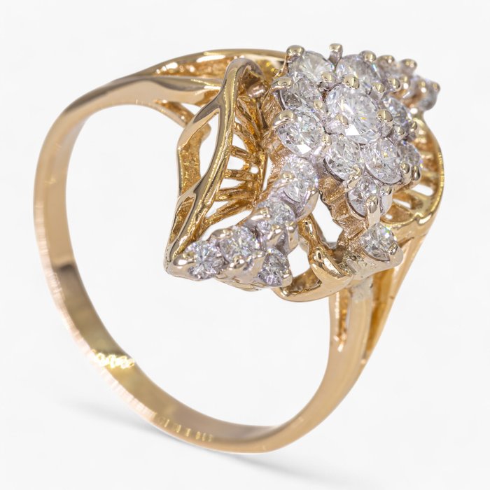 Ingen mindstepris - Ring - 14 karat Gulguld, Ingen reserve - IGI Antwerpen - 1.05ct diamanter - -  1.05ct. tw. Diamant (Natur)