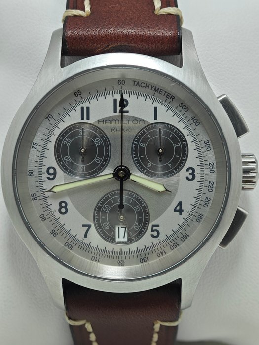 Hamilton - Khaki Aviation Chronograph "Panda" - Ingen mindstepris - H764120 - Mænd - 2000-2010