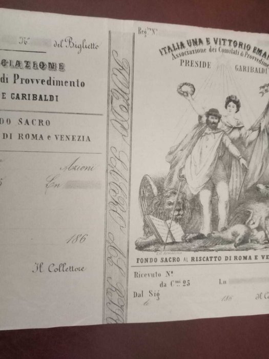 Italien 25 centesimi 1861/62 - Fondo Sacro al Riscatto di Roma e Venezia - Gav/Boa 07133 Vol V pag 30