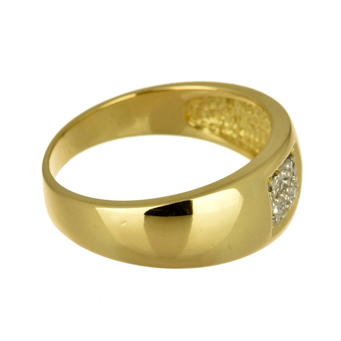 Ring - 18 kraat Gulguld Diamant (Natur)