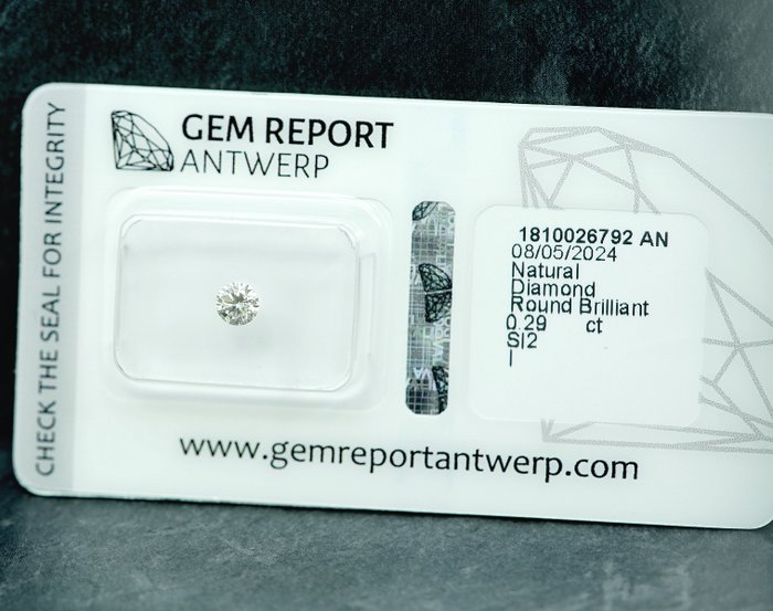 1 pcs Diamant  (Natur)  - 0.29 ct - I - SI2 - Gem Report Antwerp (GRA)