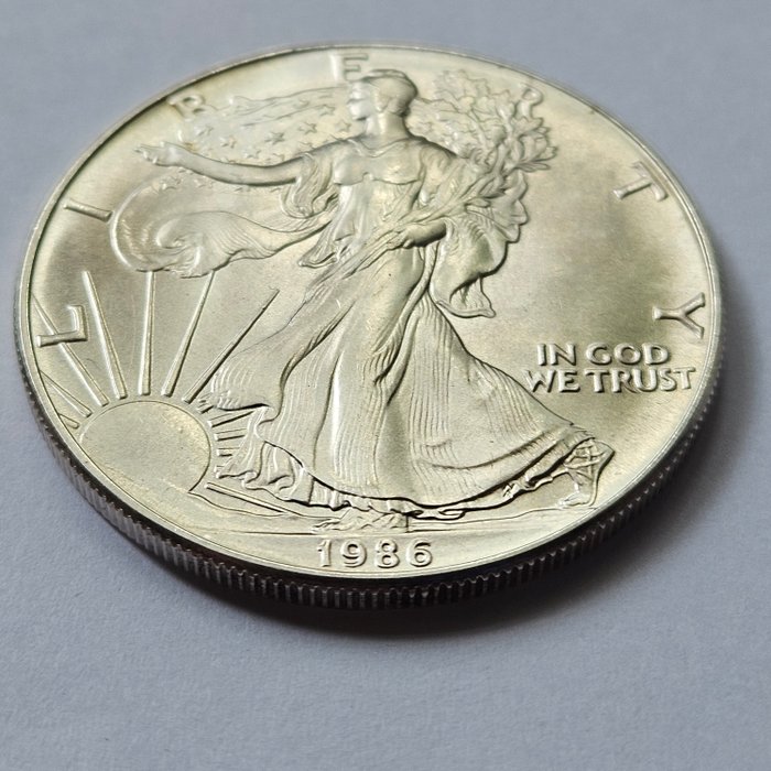 Förenta staterna. 1 Dollar 1986 American eagle, 1 Oz (.999)  (Ingen mindstepris)