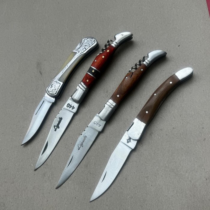 Køkkenkniv - Chef's knife - Stål, Træ, Legendarisk køkken + lommeknive - direkte fra landsbyen Laguiole - Blandet gammelt og unikt spil - Frankrig