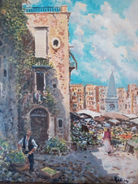 Augusto Radice (XX) - Scena di mercato