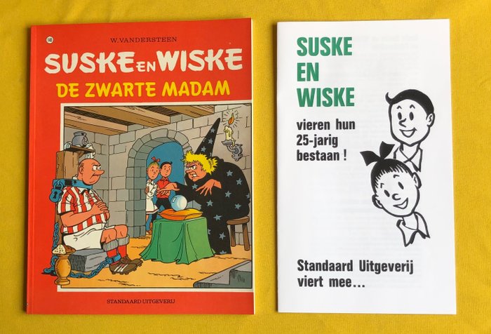 Suske en Wiske - VK-140 De zwarte madam - Inclusief reclamefolder 25 jaar “Suske en Wiske” - 1 Album - Første udgave - 1973