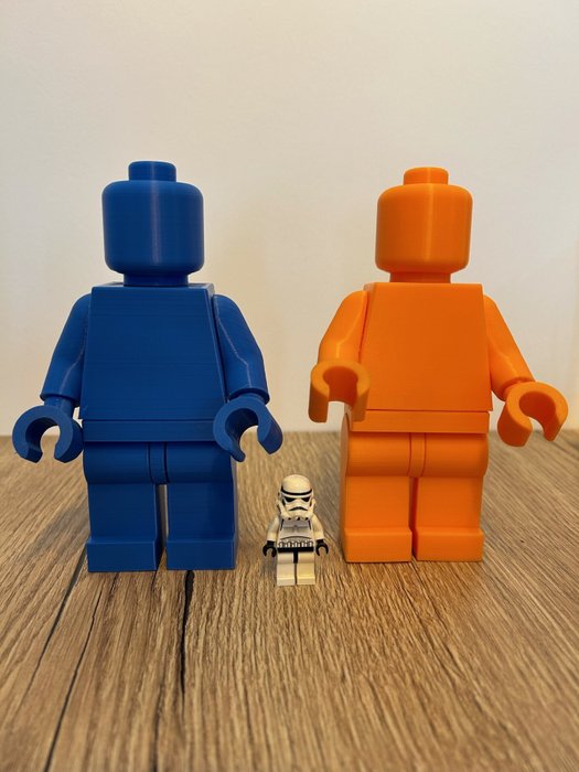 Fait maison - Réplique de Minifigures LEGO - Grand Modèle (16,5 cm) - Bleu et Orange - Frankrig