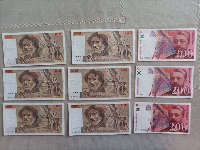 Frankrig. - 21 banknotes - various dates  (Ingen mindstepris)