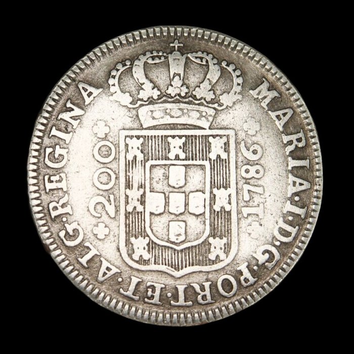 Portugal D Maria I (1786-1799) 12 Vinténs (240 Reis) 1786 - Rara