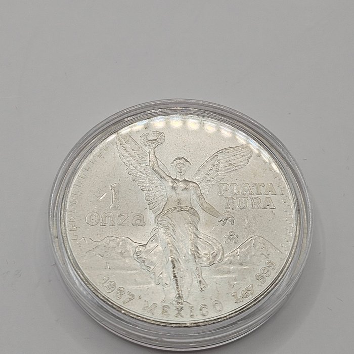 Mexico. 1 Onza 1987 Libertad, 1 Oz (.999)  (Ingen mindstepris)