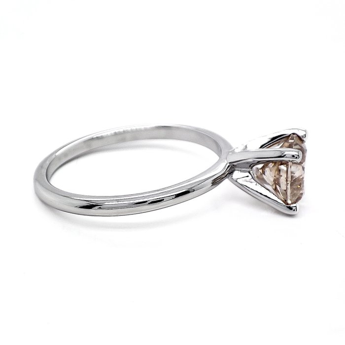 Ingen mindstepris - Ring - 14 karat Hvidguld -  1.51ct. tw. Brun Diamant (Naturfarvet)