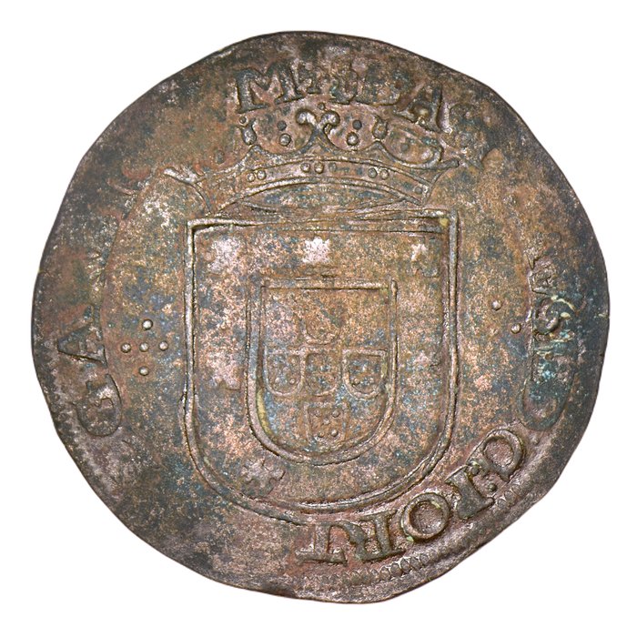 Portugal D Sebastião I (1557-1578) X Reais (Patacão) - Lisboa - Reverso Diferente - Rara