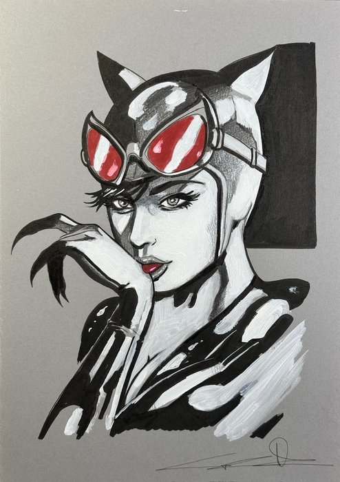 Candita, Giuseppe - 1 Original colour drawing - Catwoman - Selina Kyle - 2024