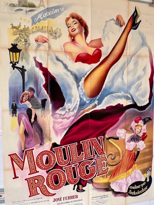 Moulin rouge (1952) - John Houston, Zsa Zsa Gabor - Original French cinema release, 120x160 cm)