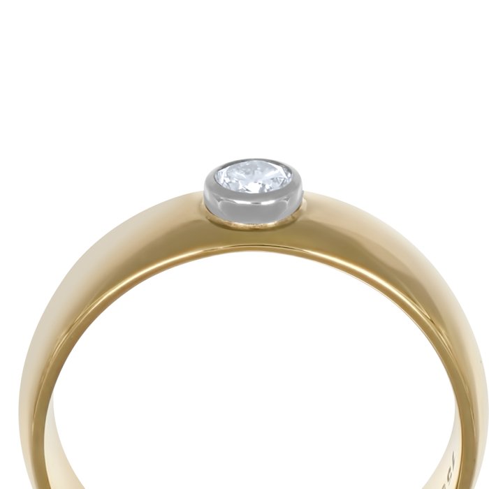 Ring - 18 kraat Gulguld, Hvidguld -  0.08ct. tw. Diamant (Natur)