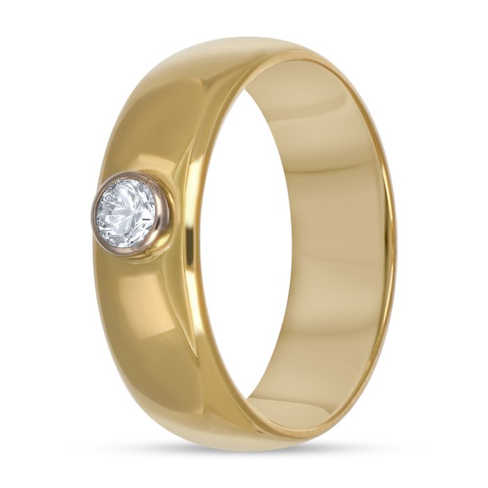 Ring - 18 kraat Gulguld, Hvidguld -  0.08ct. tw. Diamant (Natur)