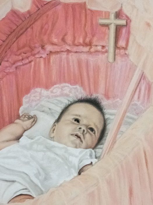 Bernhard Dons (1891-1957) - Baby in een wieg