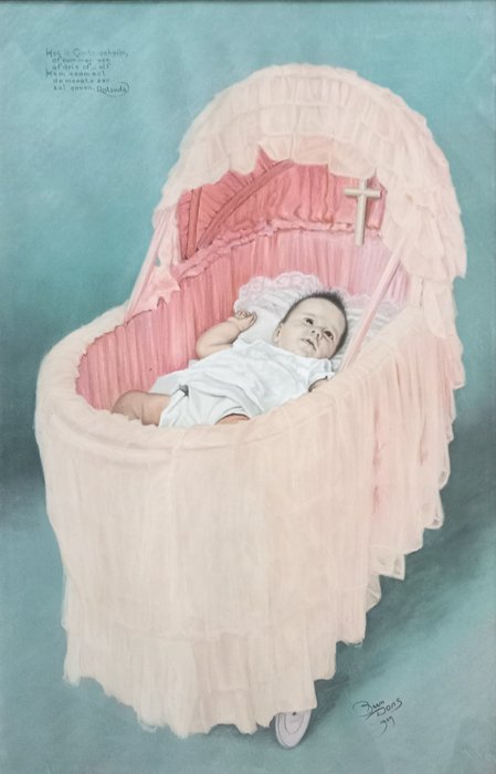 Bernhard Dons (1891-1957) - Baby in een wieg