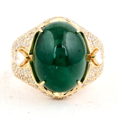 Ring - 14 karat Gulguld -  10.87ct. tw. Beryl - Safir