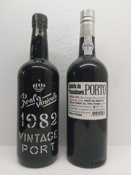 1982 Real Vinícola  1998 Niepoort Quinta do Passadouro - Vintage Port -  Douro, Porto  - 2 Flasker (0,75 L)