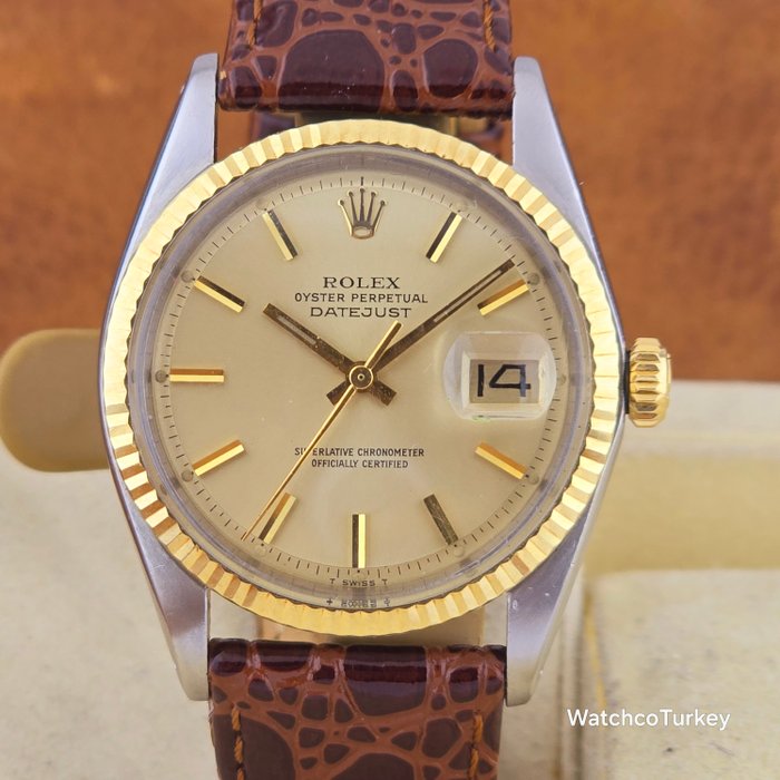 Rolex - Oyster Perpetual Datejust Pie Pan Dial Gold  Steel - Ingen mindstepris - Ref. 1601 - Mænd - 1972