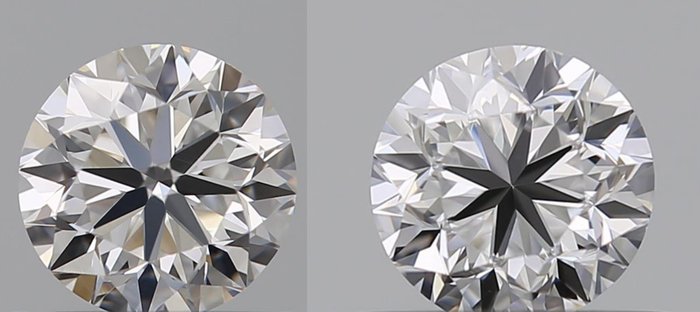 2 pcs Diamant  (Natur)  - 1.00 ct - Rund - D (farveløs) - VVS1 - Gemological Institute of America (GIA) - *Matching Pair* *EX VG*