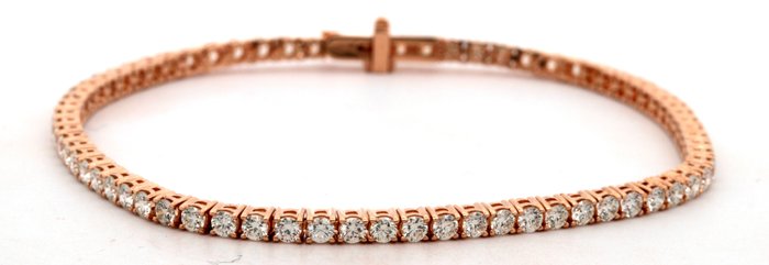 Armbånd - 14 karat Gulguld -  3.16ct. tw. Diamant (Natur)