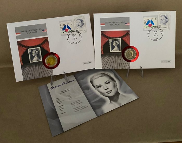 Monaco. 2 Euro / Token 2012 "Grace Kelly" + "Albert II" (2 numisbrief)  (Ingen mindstepris)