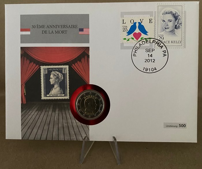 Monaco. 2 Euro / Token 2012 "Grace Kelly" + "Albert II" (2 numisbrief)  (Ingen mindstepris)