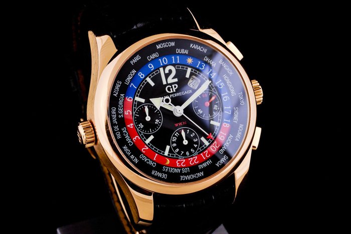 Girard-Perregaux - WW.TC World Time 18K Pink Gold Chronograph - 4980 - Mænd - 2000-2010