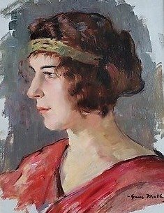 Hans Mathis (XX) - Portrait de femme à l'antique