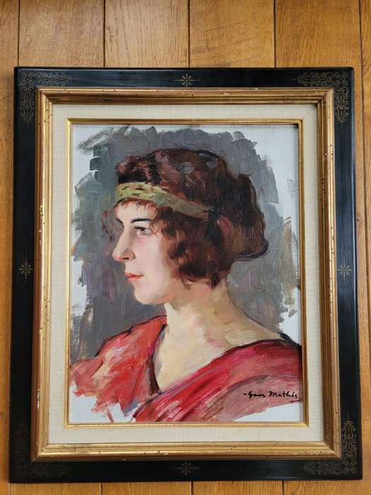 Hans Mathis (XX) - Portrait de femme à l'antique