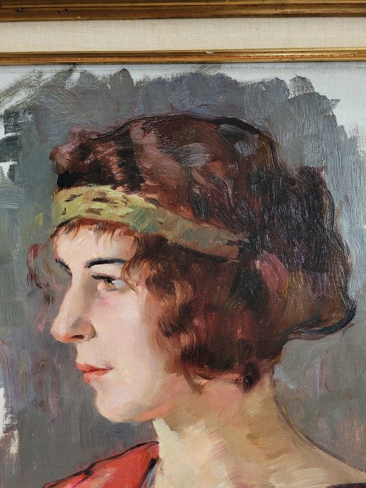 Hans Mathis (XX) - Portrait de femme à l'antique