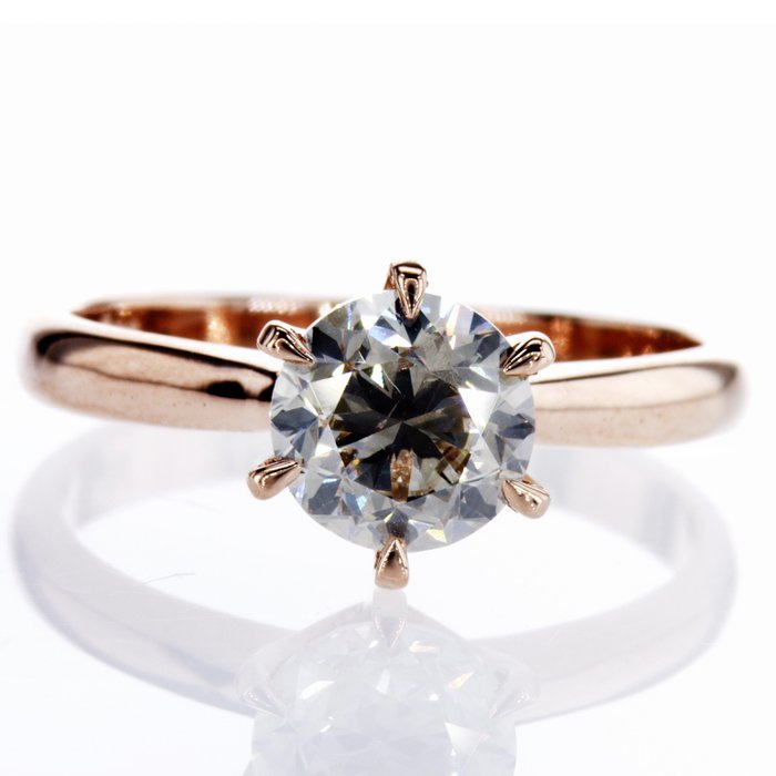 Ingen mindstepris - Forlovelsesring - 14 karat Rosaguld -  1.52ct. tw. Diamant (Naturfarvet)