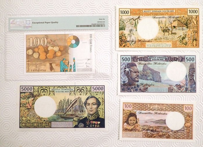 Frankrig og kolonier - 5 banknotes - various dates  (Ingen mindstepris)