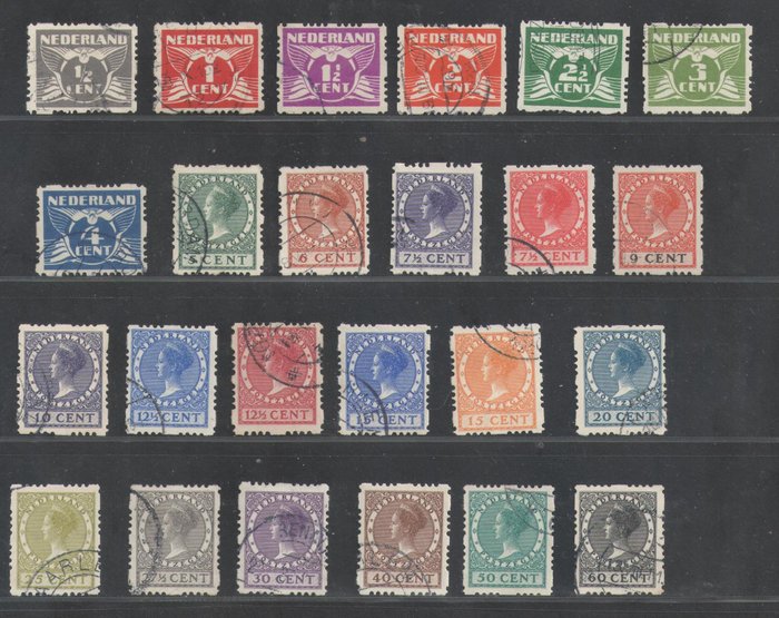 Holland 1928 - Firesidet rullesartering - NVPH R33/R56