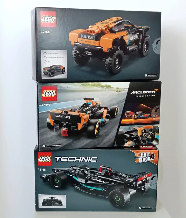 Lego - 42165,42166,76919 - LEGO NEW - MISB - SUPER ZESTAW-McLaren Extreme E Race Car+McLaren Formula 1 +Mercedes-AMG F1 W14 E