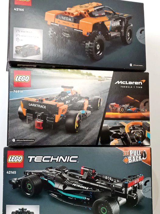 Lego - 42165,42166,76919 - LEGO NEW - MISB - SUPER ZESTAW-McLaren Extreme E Race Car+McLaren Formula 1 +Mercedes-AMG F1 W14 E