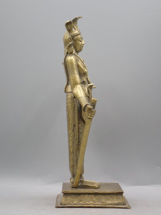 Statue med cobra bælte og øreringe - Bronze - Indien/Sri Lanka - slutningen af det 19. - 20. århundrede