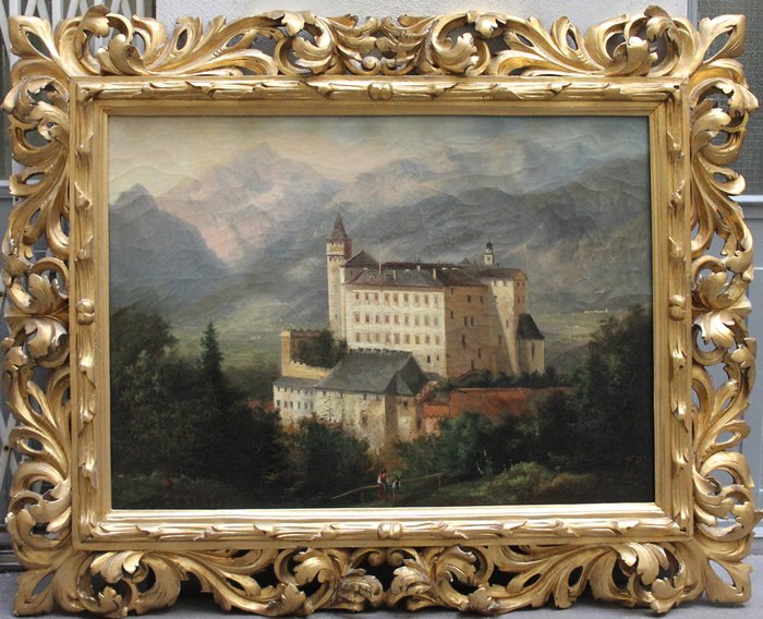 Ferdinand Lepie (1824 - 1883) - View of the castle Ambras in Innsbruck