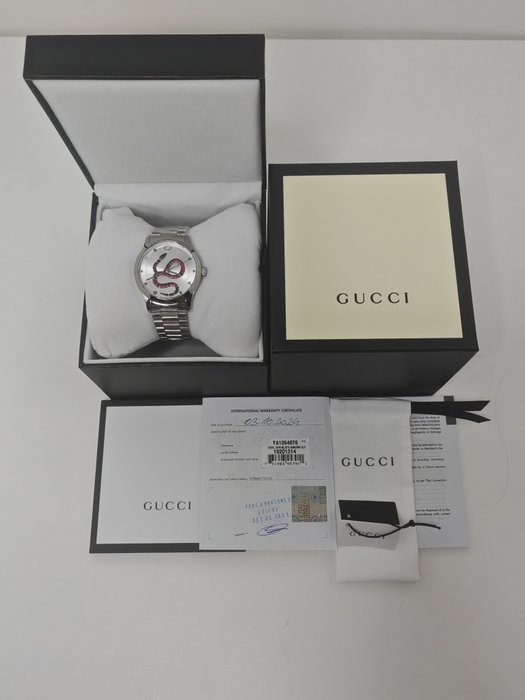 Gucci - G-Timeless 38mm Colored Snake Motif Stainless Steel Watch YA1264076 - New Condition *NOS* Guarantee - YA1264076 - Unisex - 2024