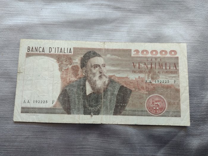 Italien. - 20.000 Lire 1975 "Tiziano" - Gigante BI 77A; Pick 104a  (Ingen mindstepris)